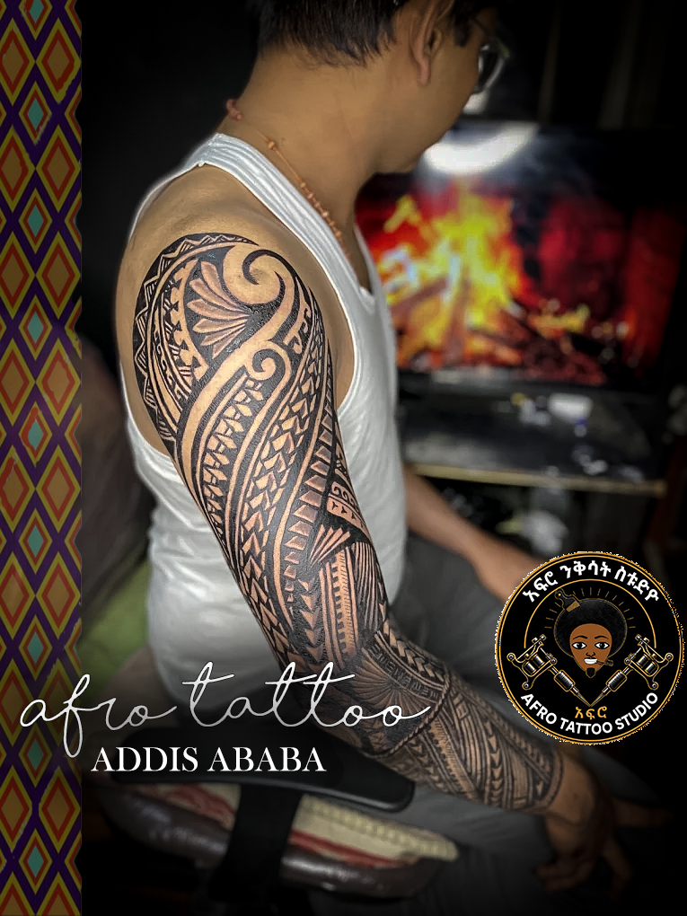 Custom tattoo work by Afro Tattoo in Addis Ababa
