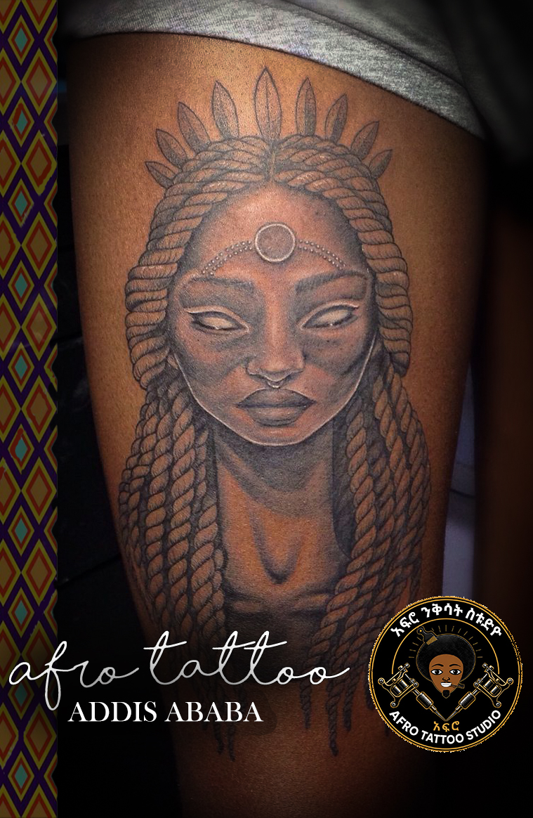 Black & Grey tattoo by Afro Tattoo in Addis Ababa