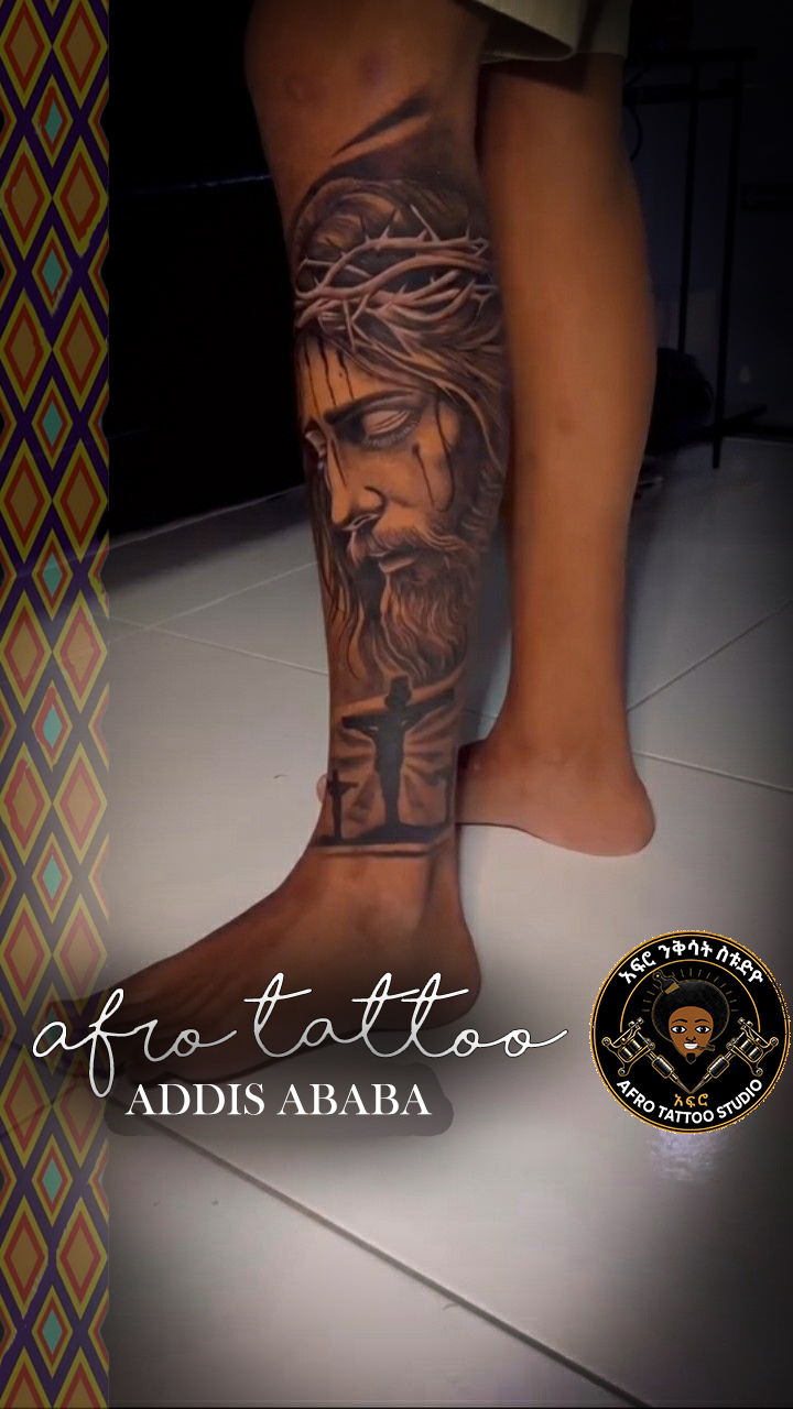 Custom tattoo work by Afro Tattoo in Addis Ababa