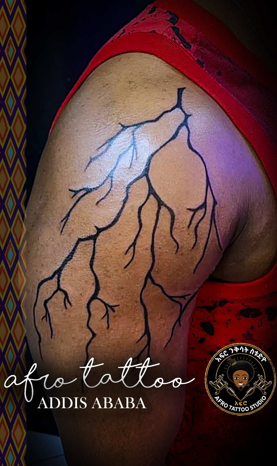 Minimal tattoo by Afro Tattoo in Addis Ababa