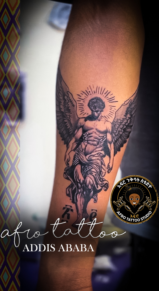Black & Grey tattoo by Afro Tattoo in Addis Ababa