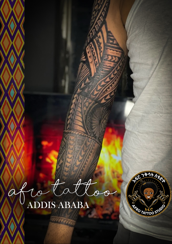 Tribal tattoo by Afro Tattoo in Addis Ababa